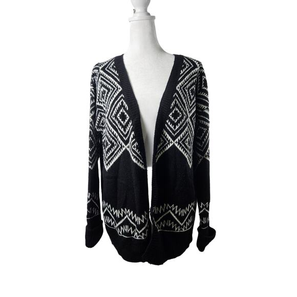 Romeo + Juliet Couture Womens Open Front Cardigan Black White Small - Picture 1 of 9